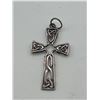 Image 3 : Marked 925 Sterling Silver Celtic Cross 2" Total Length