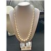 Image 1 : Vintage  Milk Glass Beaded Necklace 24" Long
