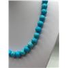 Image 2 : Turquoise Round Gemstone Beaded Round Hand Knotted Necklace 18" Long