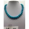 Image 4 : Turquoise Round Gemstone Beaded Round Hand Knotted Necklace 18" Long
