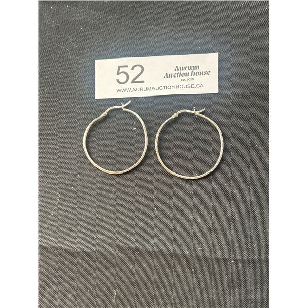Pair of Vintage Sterling Hoop Earrings Marked  "K 925 TH"