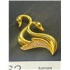 Image 2 : Large Gold Plated Swan w/Rhinestones Unmarked