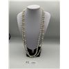 Image 1 : Extra Long Double Strand Pearl Necklace