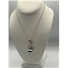 Image 1 : Silver Plated Crystal Stone Pendant Necklace Marked "SUI"