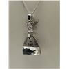 Image 2 : Silver Plated Crystal Stone Pendant Necklace Marked "SUI"
