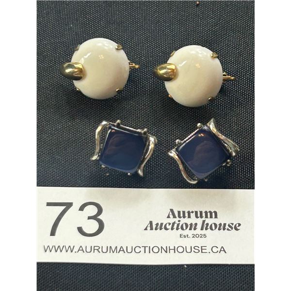 Two Pairs of Vintage Signed "CORO" Clip On Earrings