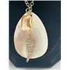 Image 2 : Signed BARSE Mother of Pearl Crystal & Rhinestone Pendant Necklace