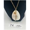 Image 3 : Signed BARSE Mother of Pearl Crystal & Rhinestone Pendant Necklace