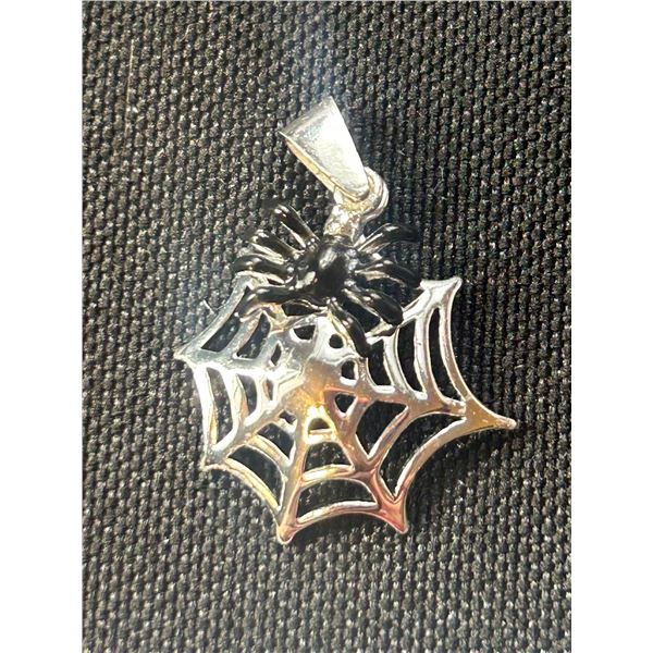 Very Cute Sterling Spider Web Pendant