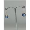 Image 2 : Blue Cats Eye + Sterling Earrings