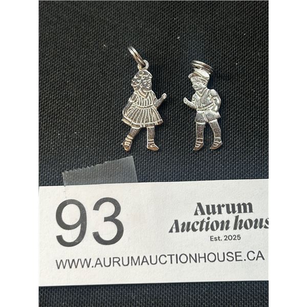 Pair of Sterling Charms (Boy + Girl)