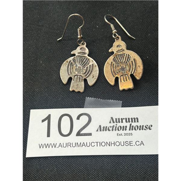 Pair of Old Navajo Eagle Earrings
