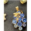 Image 2 : 2 Vintage Rhinestone Pendants Plus 1 Open Back Clip on Earrings