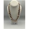 Image 1 : 42" Bezel Set Amethyst + Faux Pearl Gold Tone Necklace