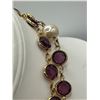 Image 4 : 42" Bezel Set Amethyst + Faux Pearl Gold Tone Necklace