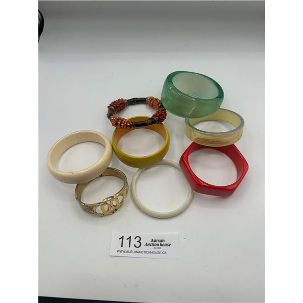 Lot of 8 Vintage Costume Cuff Bracelets