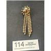 Image 1 : 1940's Era Vintage Rhinestone Scatter Pin Gold Tone 4" Long