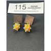 Image 1 : Local Handmade Lampwork Glass and Sterling Silver Earrings Unmarked