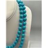 Image 2 : 36" Inch Long Vintage Turquoise Glass Bead Necklace