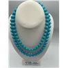 Image 5 : 36" Inch Long Vintage Turquoise Glass Bead Necklace