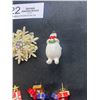 Image 3 : A Fun Vintage Christmas Lot of Earrings & Brooches