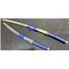 Image 1 : Two Japanese-Style Swords with Blue and Gold Decorative Scabbards
