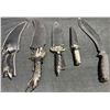 Image 2 : 5 Assorted Fixed Blade Knives with Sculpted Handles