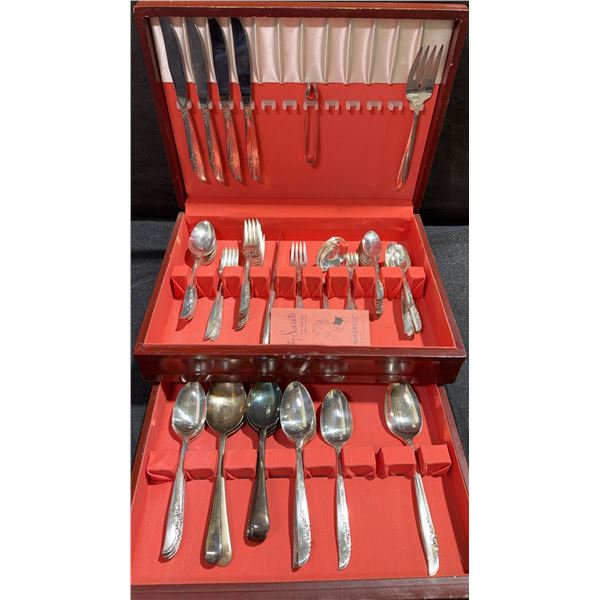 1881 Rogers Oneida Silverplate Flatware Set With Case, Service For 8, Multiple Pieces