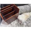 Image 3 : Wooden Magazine Rack, Faux Fur Rug, and Decorative Throw Pillows Set