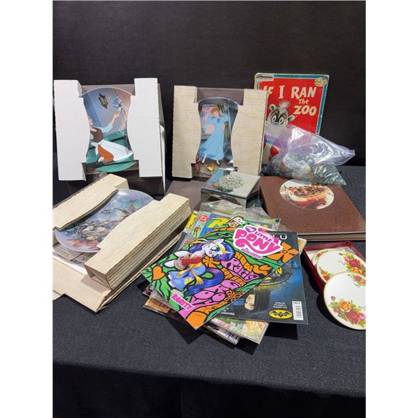 Collector Plates, Comics, Royal Albert, Marbles, Dr. Seuss Book, and More