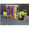 Image 2 : Disney VHS Tapes Lot with Green Ceramic Bookworm Bookends