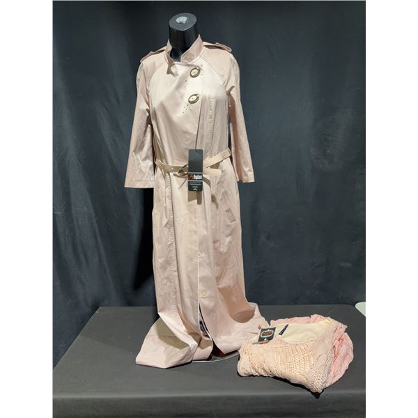 Aydan Pink Trench Coat, Eilan Al Sham Knit Top & Dress, Z85 Jacket, RW&CO Scarf Lot