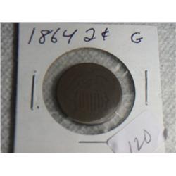 1864 2 CENT
