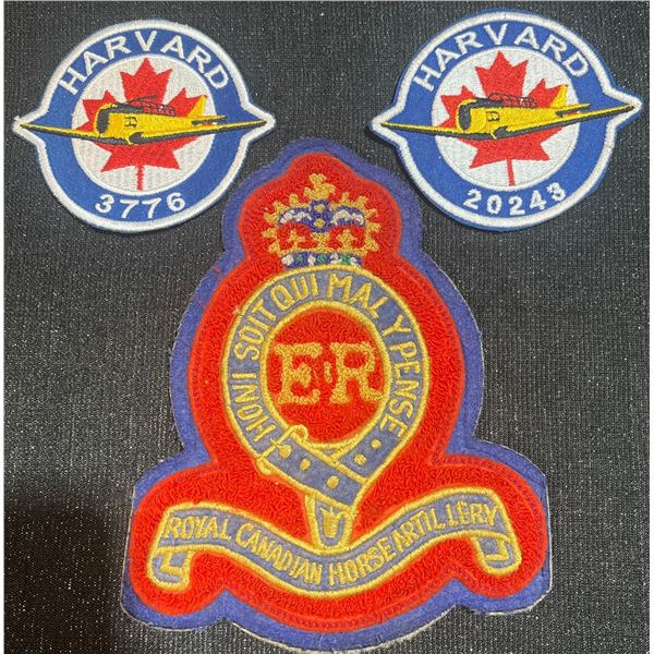 Royal Canadian Horse Artillery & Harvard Aircraft Embroidered Patch Lot