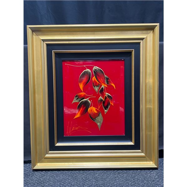 Martiros Manoukian Framed Art 33" x 30" Signed Painting with Gold and Black Frame