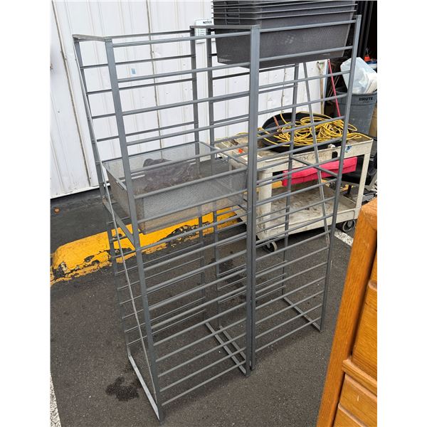 Qty 2 Elfa Seven Runner Platinum 0081113 Drawer Frame Racks 21" x 18" x 69"H (Contents Not Included)