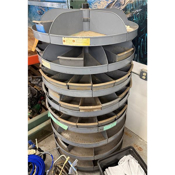 Metal Multi-Tiered Industrial Revolving Parts Bin 64"H