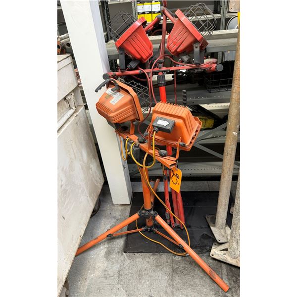 Power Light Quad-Head Halogen WorkLight w/ Telescoping Tripod Stand