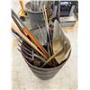 Image 2 : Drum Multiple Landscape Tools: Pitchforks, Hoe, Shovel, etc Misc Sizes