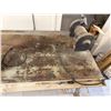 Image 3 : Metal Warehouse Table 72" x 36" x 34"H w/ Delta 11-950 Drill Press & Double End Bench Saw