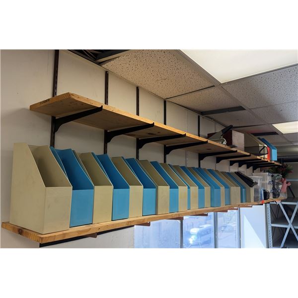 Adjustable Wall Bracket Slot Shelving System w/ Contents: Organizer Bins, Brita Filter, etc