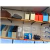 Image 4 : Adjustable Wall Bracket Slot Shelving System w/ Contents: Organizer Bins, Brita Filter, etc