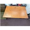 Image 2 : Qty 2 Wooden Tables 34" x 21" x 26"H & 2 Upholstered Chairs 24" x 18" x 32"H