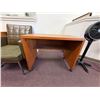 Image 3 : Qty 2 Wooden Tables 34" x 21" x 26"H & 2 Upholstered Chairs 24" x 18" x 32"H