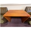 Image 5 : Qty 2 Wooden Tables 34" x 21" x 26"H & 2 Upholstered Chairs 24" x 18" x 32"H
