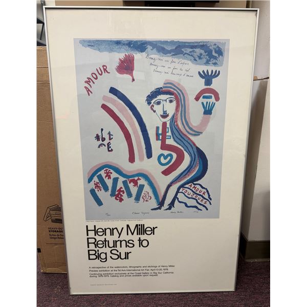 Henry Miller Returns to Big Sur Art Print Numbered 64/200, 24" x 38", Framed