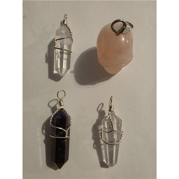 4 PIECE CRYSTAL PENDANT SET