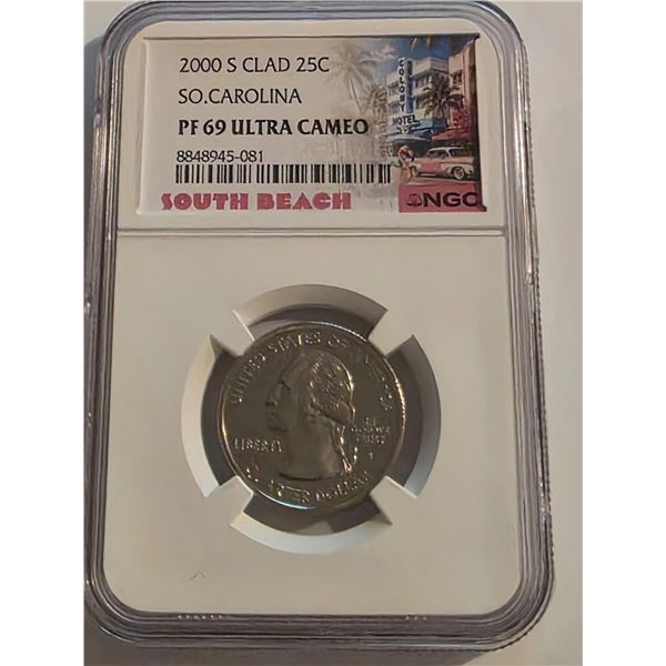 2000-s SOUTH CAROLINA QUARTER, NGC PF69
