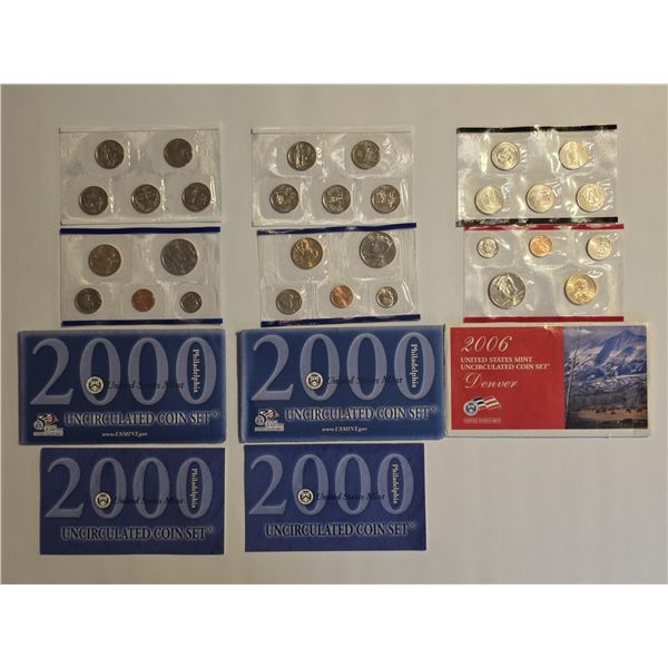 3 US PARTIAL MINT SETS: 2-2000-P AND 1-2006-D