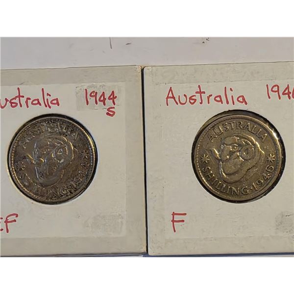 1944-S AND 1946 AUSTRALIA SILVER SHILLINGS